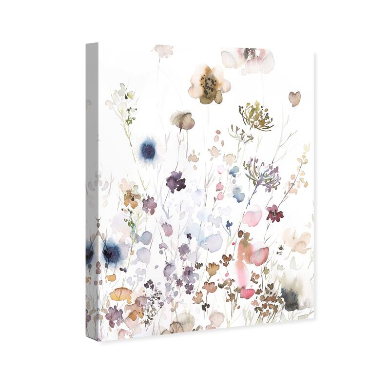 Wynwood Studio Canvas Floral and Botanical Floral morning beautiful White and Farmhouse Wall Art Canvas Print - White, Blue