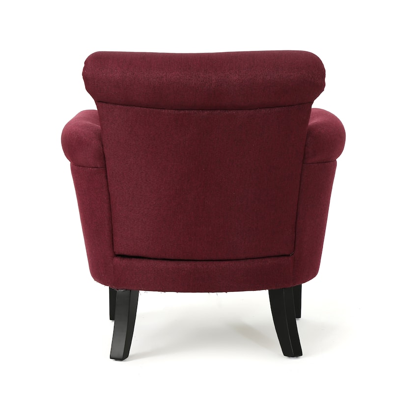 Brice Contemporary Scroll Arm Club Chair with Nailhead Trim by Christopher Knight Home