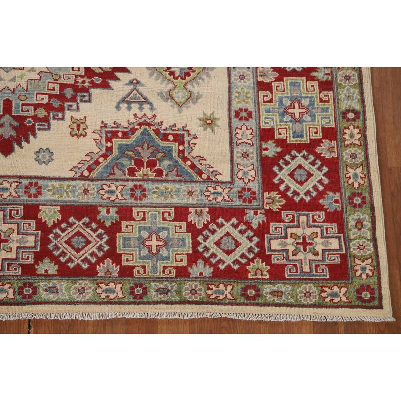 Traditional Beige Kazak Area Rug Handmade Wool Carpet - 6'8" x 9'8"