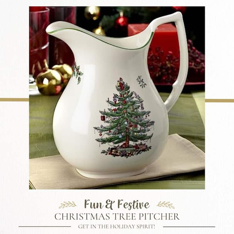 Spode Christmas Tree Pitcher - 7" D x 8" H