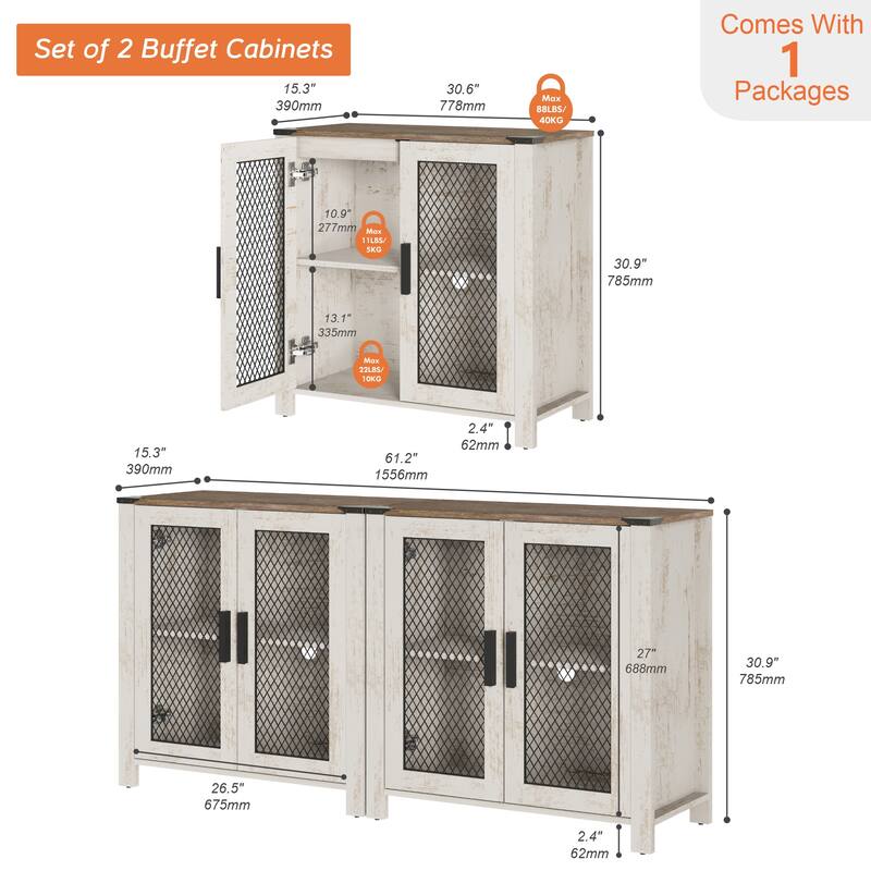 WAMPAT Bookcase with Mesh Door and Adjustable shelf