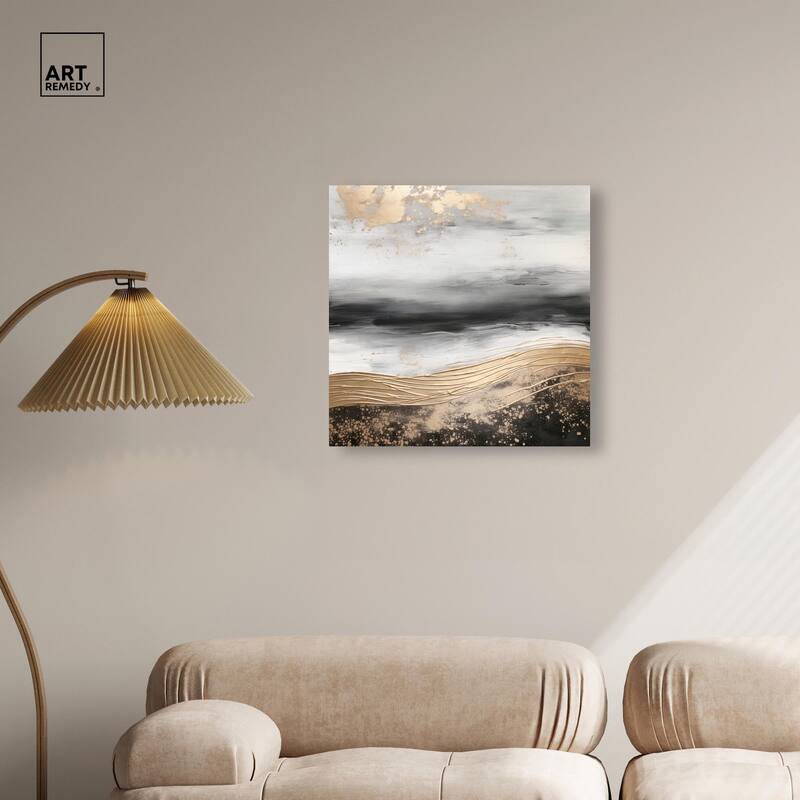 Moonlit Gold Canvas by Art Remedy, Gallery Wrapped