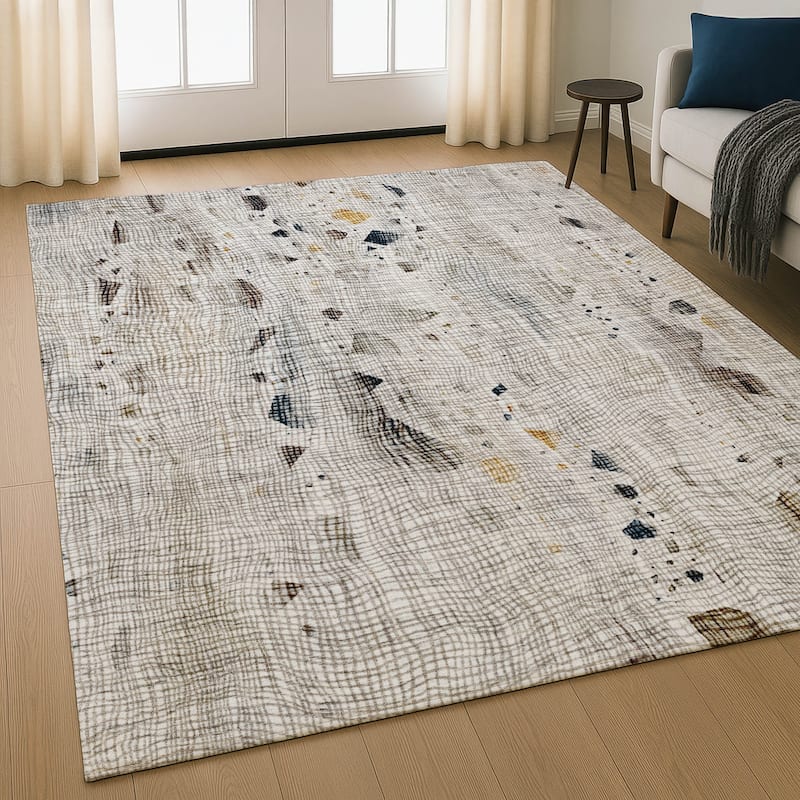 Premium Washable Super Soft Contempo Glam Mayfield Rug - Linen - 2'6" x 3'10"