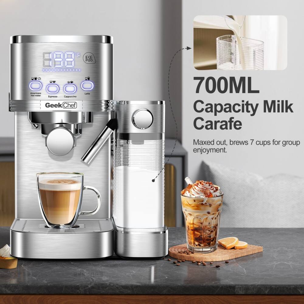 20 Bar Pump Stainless Steel Espresso Machine with Automatic Milk