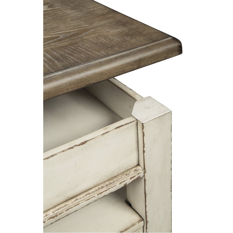 Signature Design by Ashley Realyn White/Brown 2-Piece Table Package - 47" W x 28" D x 18" H