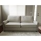 Faizah White Linen Nailhead Sloped Arm Sofa by iNSPIRE Q Artisan
