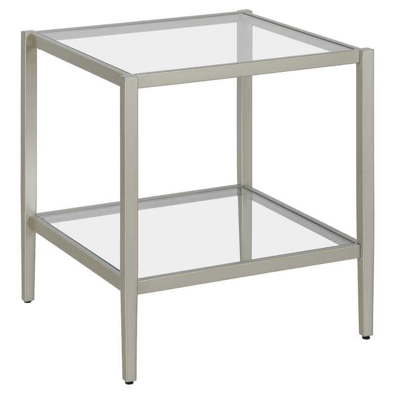 Hera 20" Wide Square Side Table with Mirror Shelf - 20" Wide