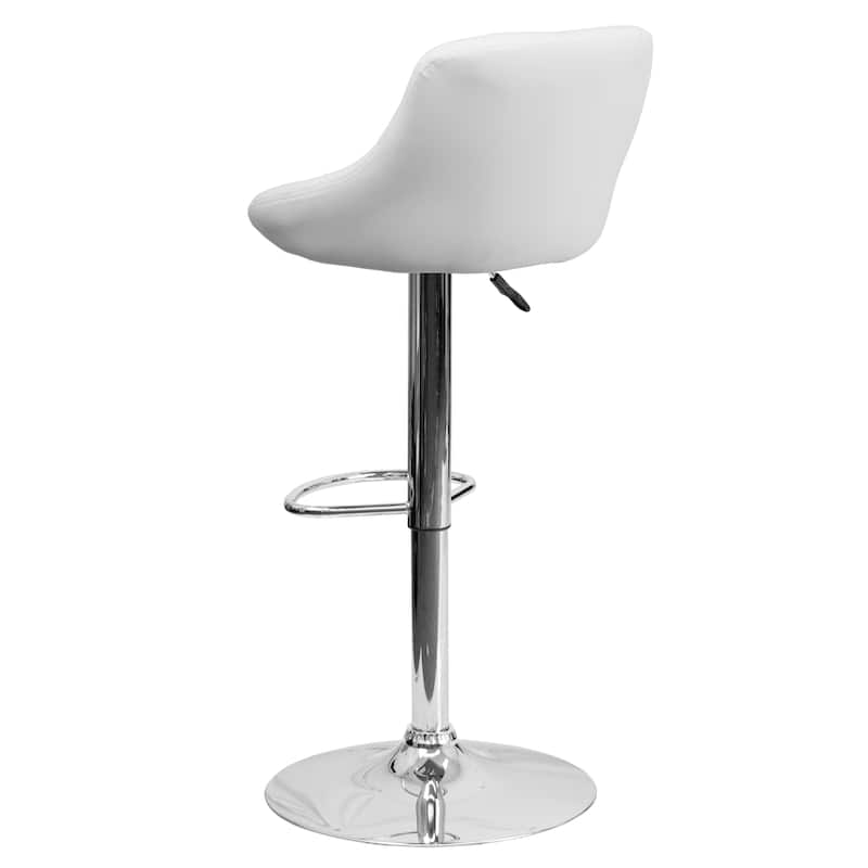 Vinyl Bucket Seat Adjustable Diamond Back Barstool (Set of 2) - 18.50"W x 19"D x 33.25" - 41.75"H