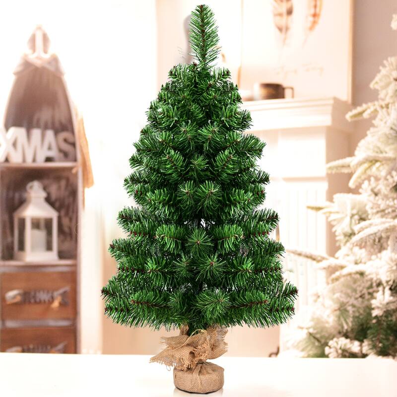 Costway 3Ft Artificial PVC Christmas Tree Tabletop Season Decoration