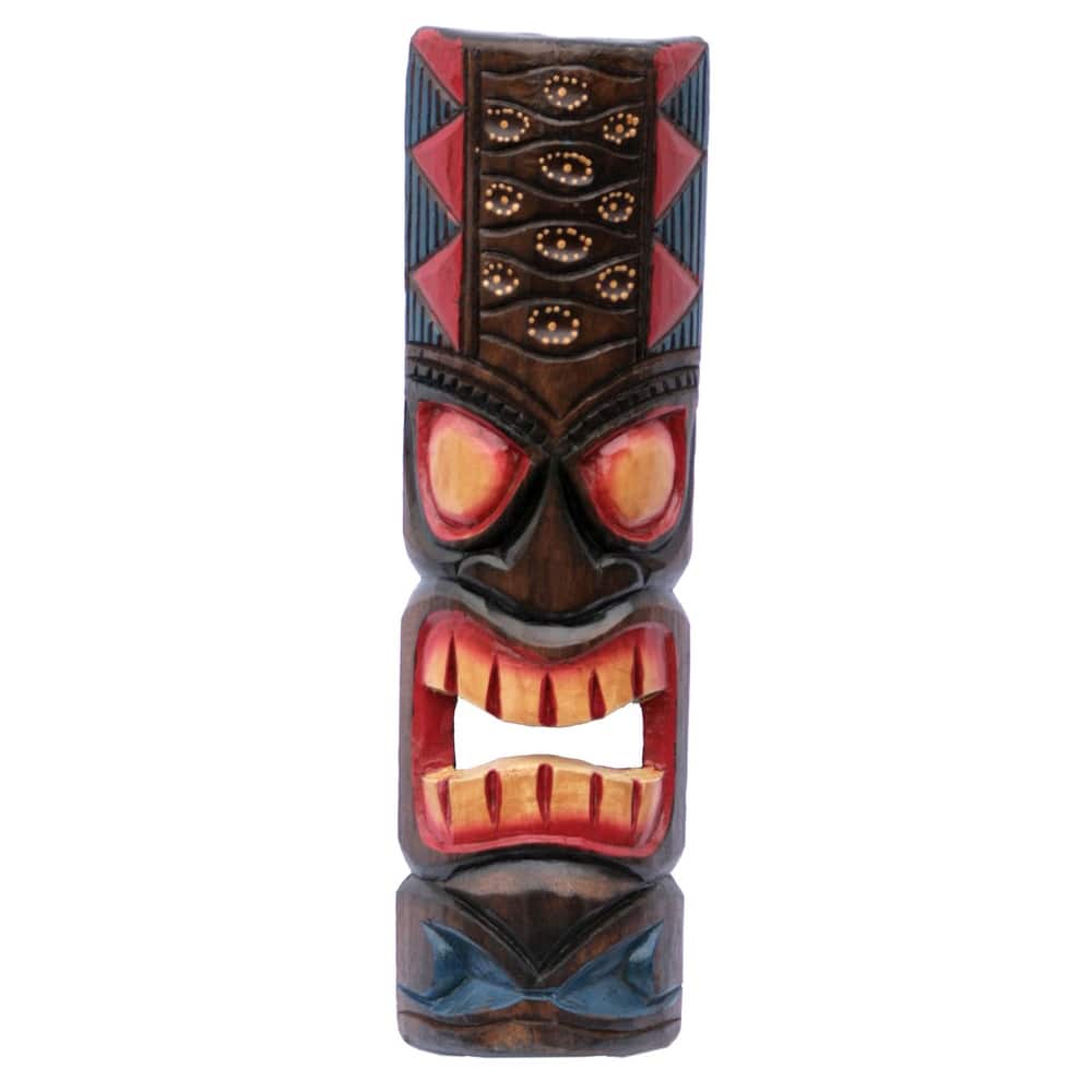 Tiki Mask Colorful Hawaiian Polynesian Tropical Decor Wood Wall Art