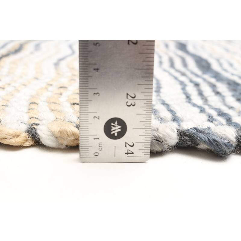 ECARPETGALLERY Braid weave Sienna Dark Grey Wool Rug - 5'8 x 7'6