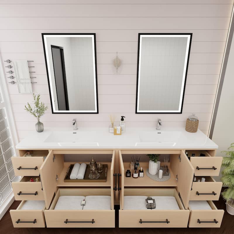 Victoria 84'' Freestanding Vanity with Double Reinforced Acrylic Sink - 83.5