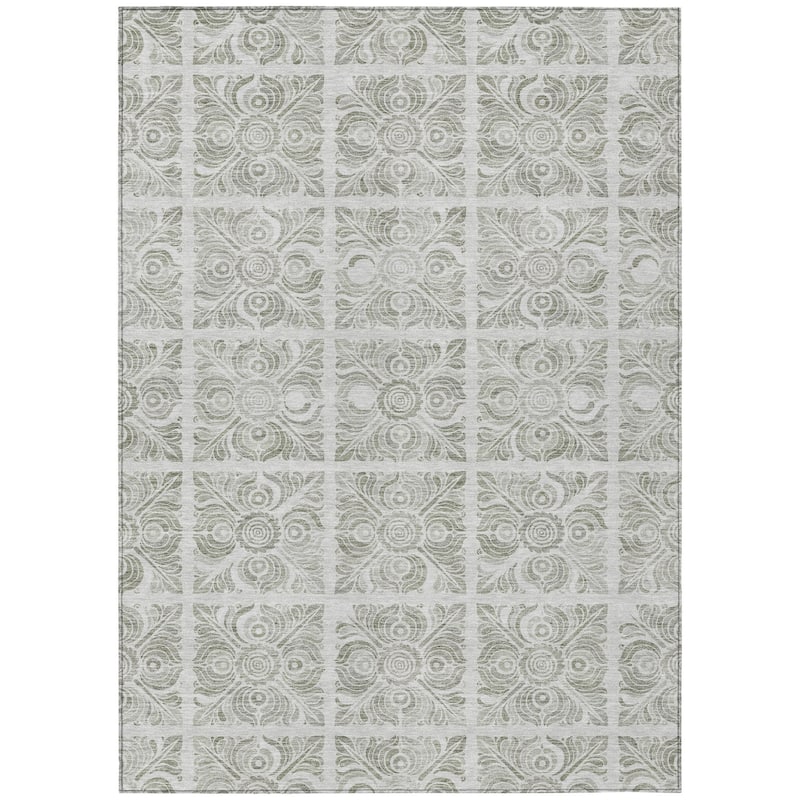HomeRoots Medallion Transitional Rectangle Outdoor Rug