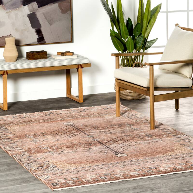 Nuloom Talulla Vintage Arrow Fringe Area Rug - 4' x 6' - Rust - Rectangle