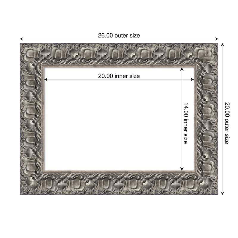 Amanti Art Silver Luxor Framed Dry Erase Magnetic Board - 26 x 20 in
