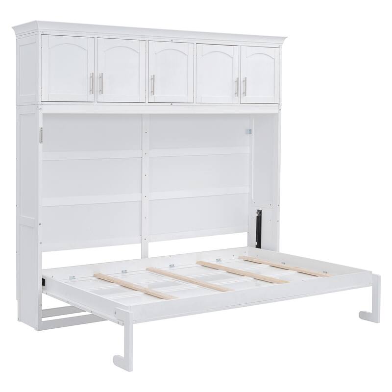 Roomfitters Wall Murphy Bed with Overhead Storage Cabinets