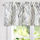 DriftAway Tree Branch Linen Blend Abstract Ink Printing Lined Window Curtain Valance - 52'' width x 24'' length - Grey