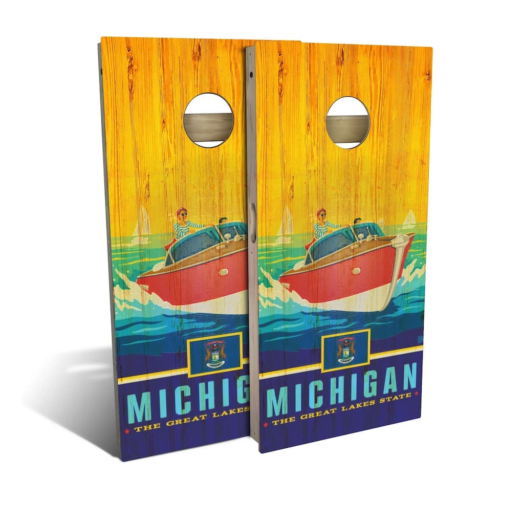 Michigan State Pride Outdoor Cornhole Board Set