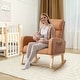 preview thumbnail 28 of 170, HOMYKA 28" Wide Rocking Chair for Nursery with Solid Wood Leg