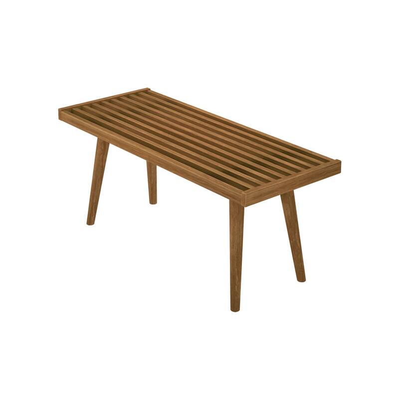 Plank and Beam Mid Century Single Wood Entryway Bench
