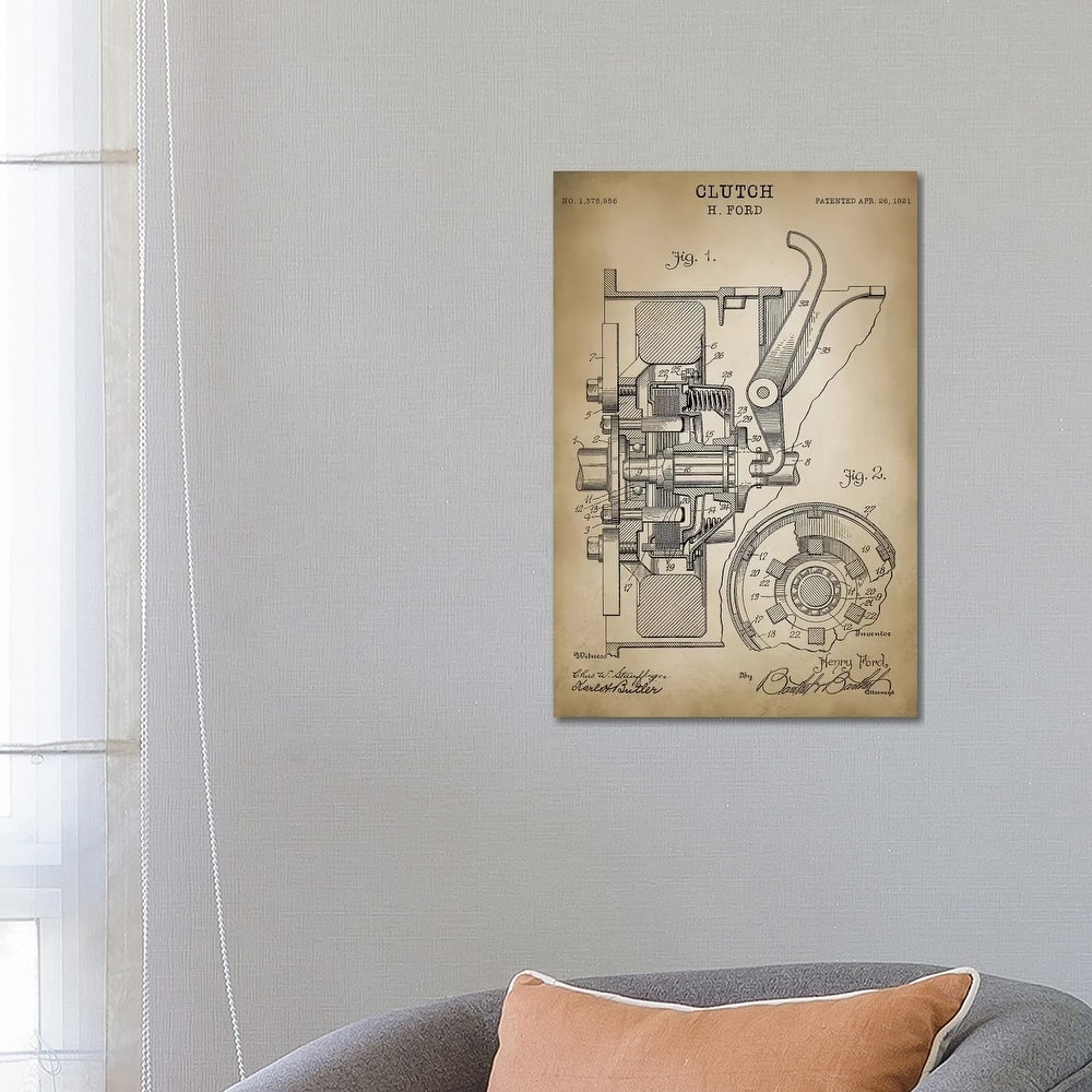 iCanvas "Ford Clutch" by PatentPrintStore Canvas Print