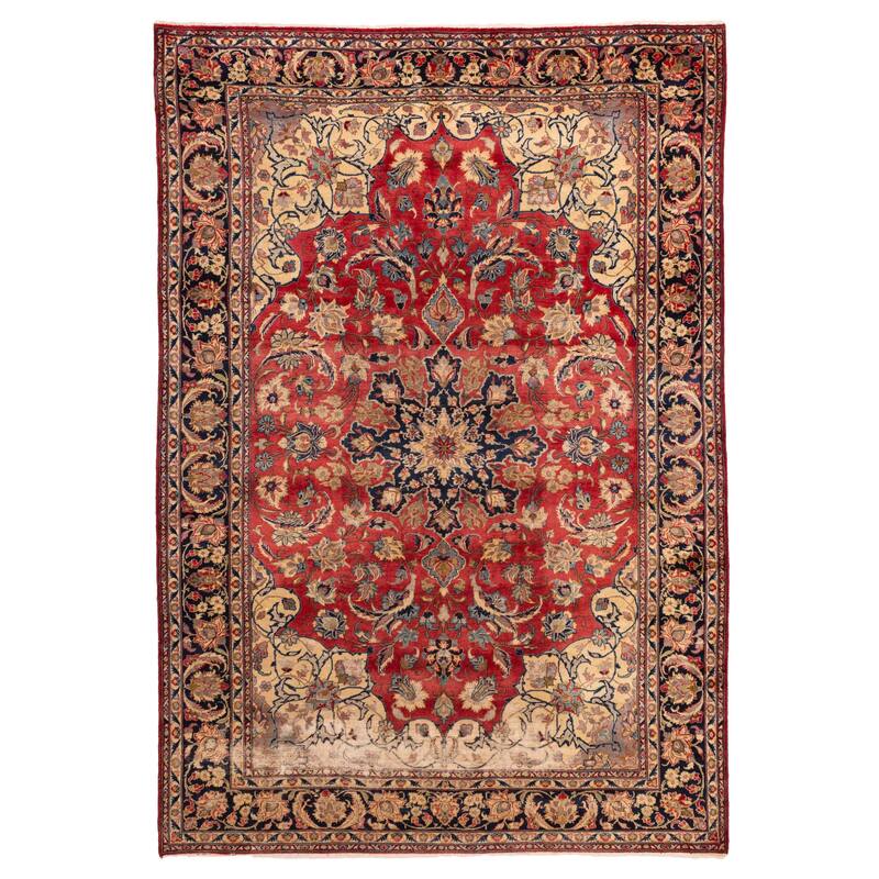 ECARPETGALLERY Hand-knotted Antalya Vintage Red Wool Rug - 7'7 x 11'2