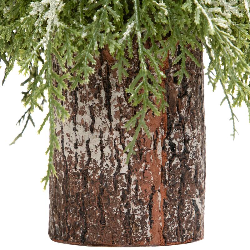 Iced Cedar Pine Artificial Mini Christmas Tree - 22" - Unlit