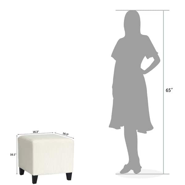 dimension image slide 7 of 12, Adeco Simple British Style Passionate Cube Ottoman Footstool