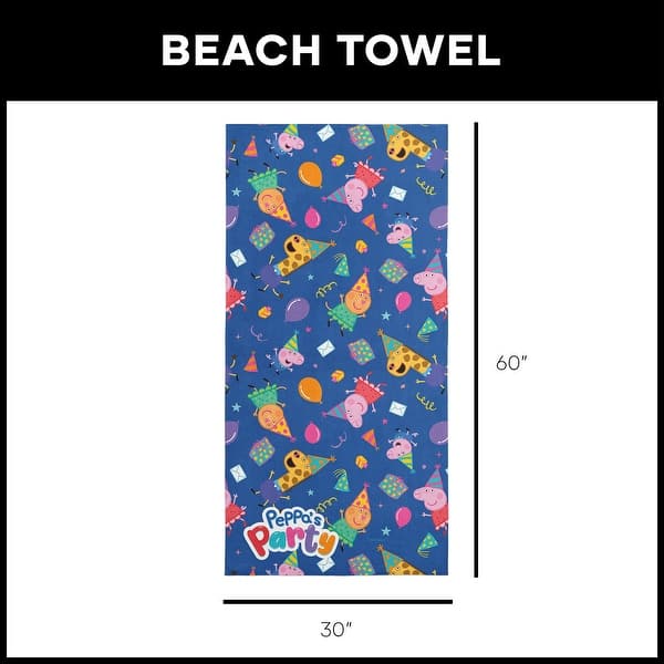 Hasbro Peppa Pig Party Pattern Beach Towel - 30" x 60"