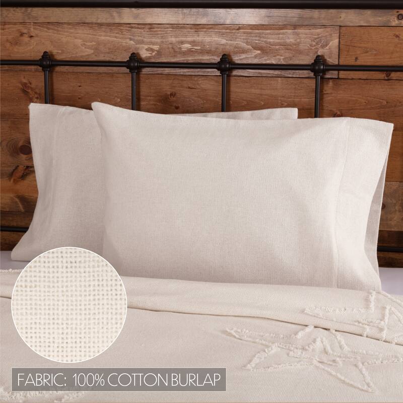 Burlap Pillow Case Set