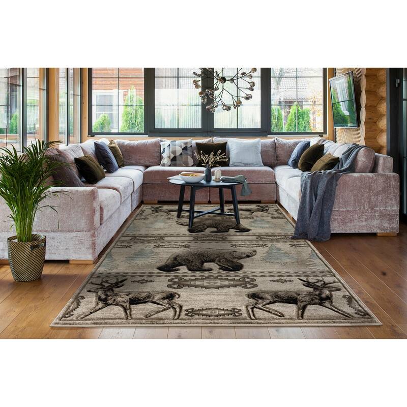 Wild Life Collection Beige/Cream Area Rug