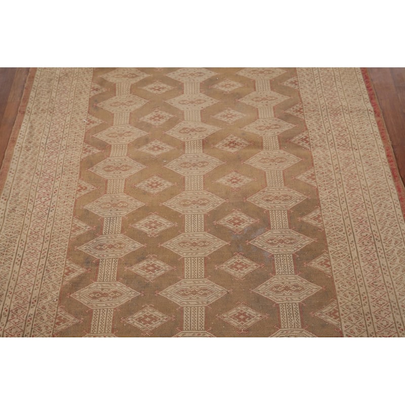 Bakhtiari Persian Antique Accent Rug Handmade Wool Carpet - 4'1" x 5'4"