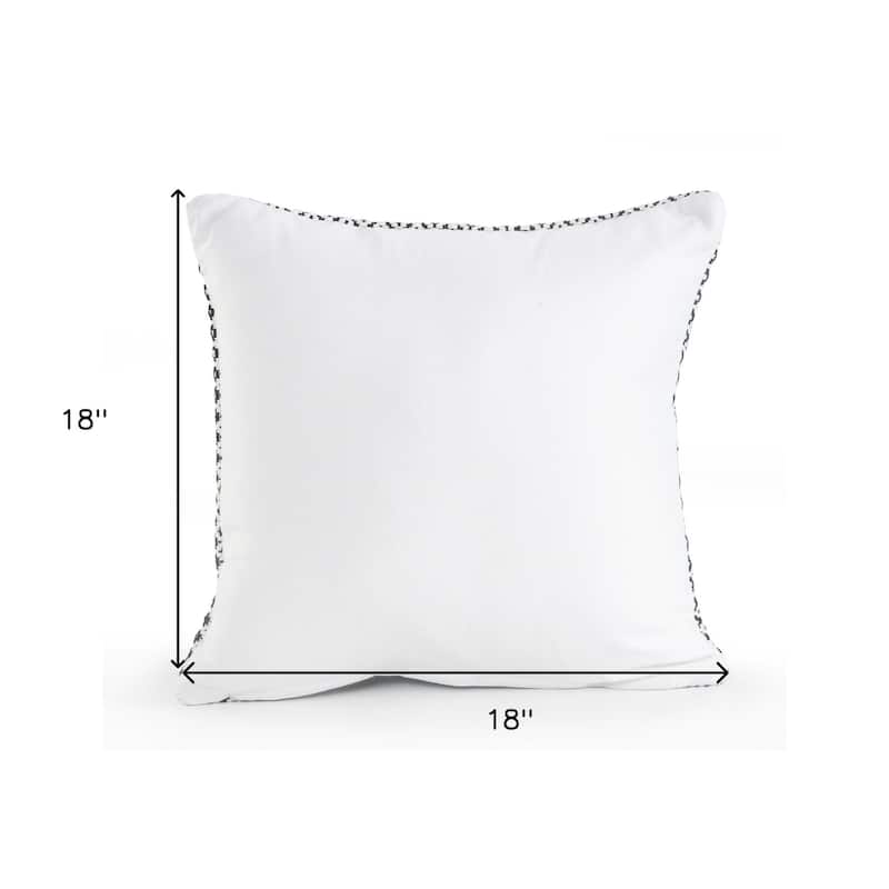 HomeRoots 18" X 18" Black And White 100% Cotton Geometric Zippered Pillow