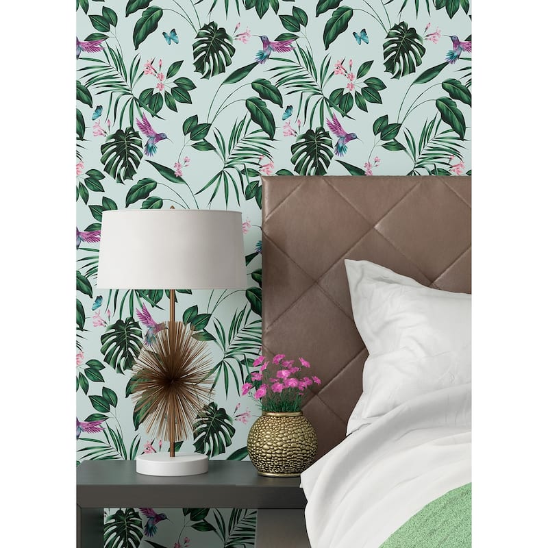 Clivia Mint Hummingbird Wallpaper