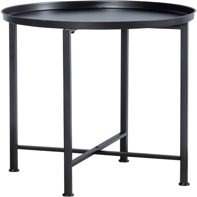 Small Round Metal End Table - 14.5"D x 14.5"W x 25"H