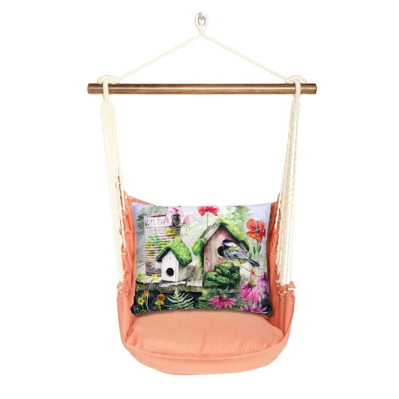 Magnolia Casual Swing Set 4 piece - Living Coral w/ Garden Birdhouses
