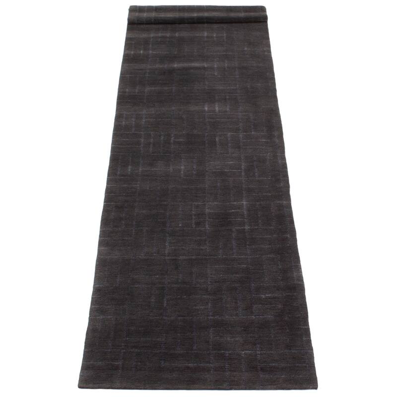 ECARPETGALLERY Hand-knotted Opulence Grey Wool Rug - 2'8 x 10'1