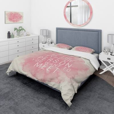 Designart 'Be The Person You Want To Meet' Traditional Duvet Cover Set