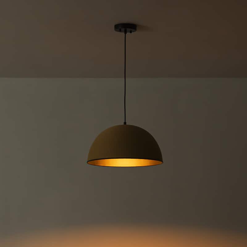 1-Light Modern Farmhouse Hand Woven Rope Bowl Dome Pendant Light for Kitchen Island