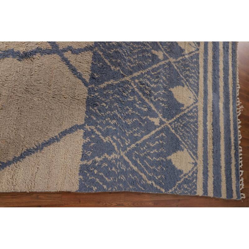 Plush Moroccan Oriental Area Rug Handmade Wool Carpet - 7'0" x 10'6"