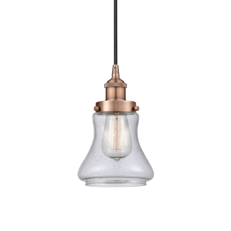 Innovations Lighting 616-1PH-10-6 Bellmont Pendant Bellmont 6" Wide - Antique Copper / Seedy