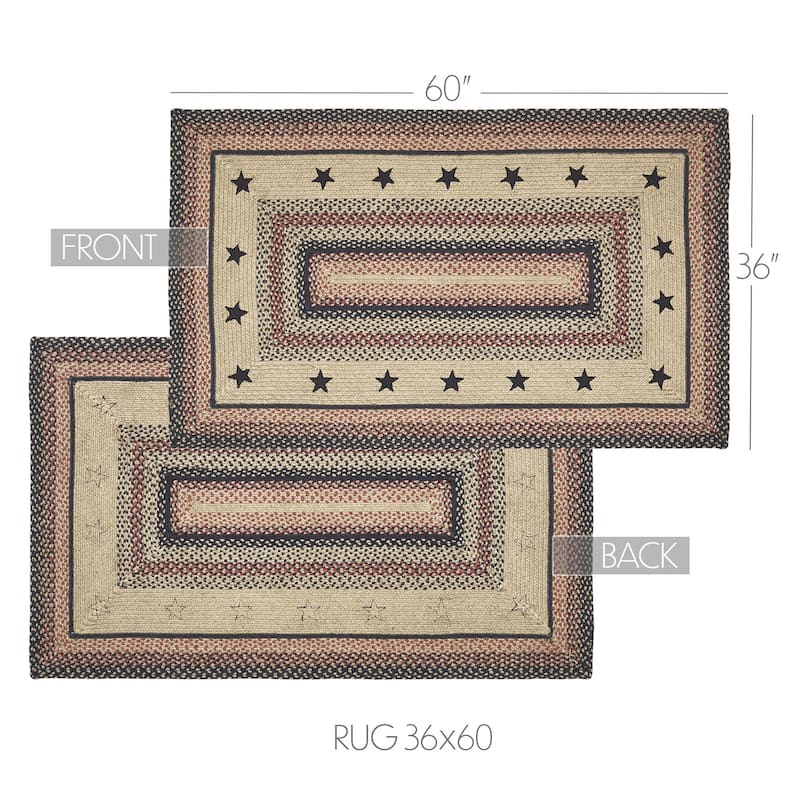 Colonial Star Jute Rug Rect w/ Pad 36x60 - 3'6"