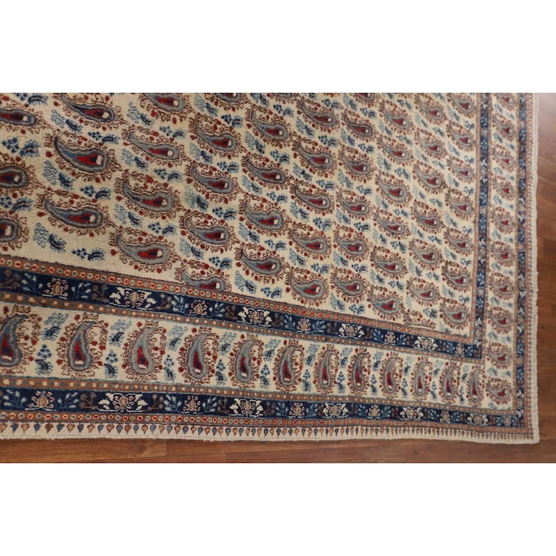 Paisley Mood Persian Vintage Area Rug Hand-Knotted Wool Carpet - 6'9"x 10'7"