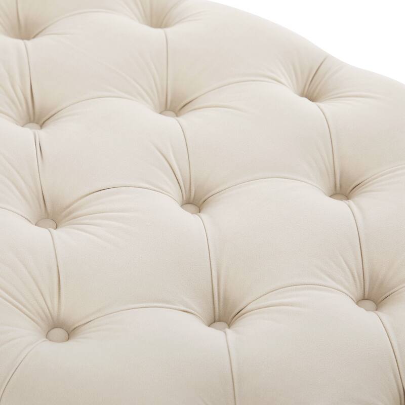 Comfy Upholstered Footstool,Ottoman for Bedroom,Living Room, Entryway