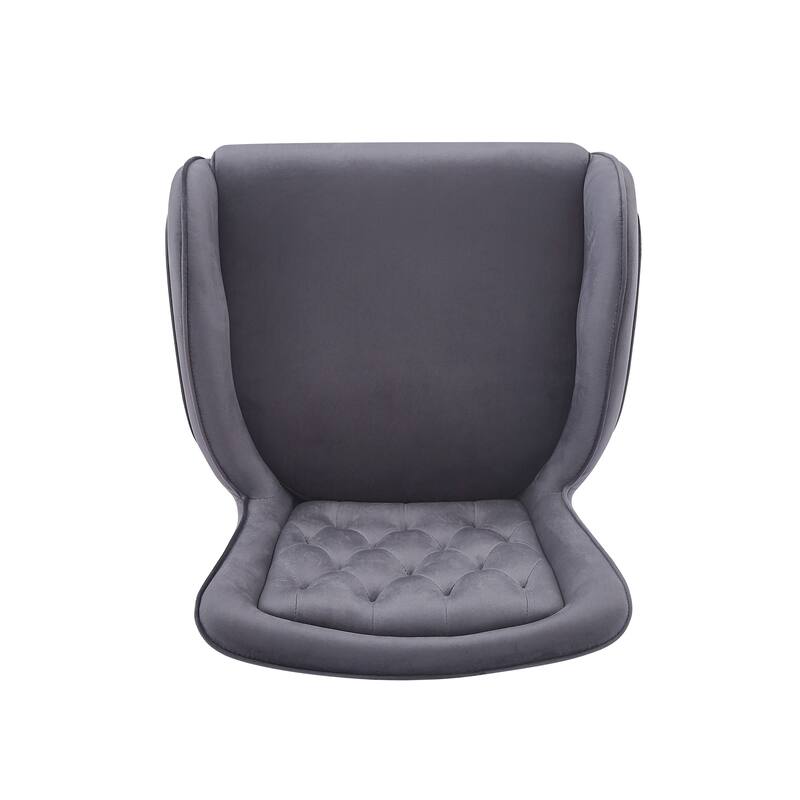 Roomfitters 28.75" Counter Height Bar Stools Set of 2, Tufted Velvet Bar Height Arm Chairs with Golden Legs and Footrests