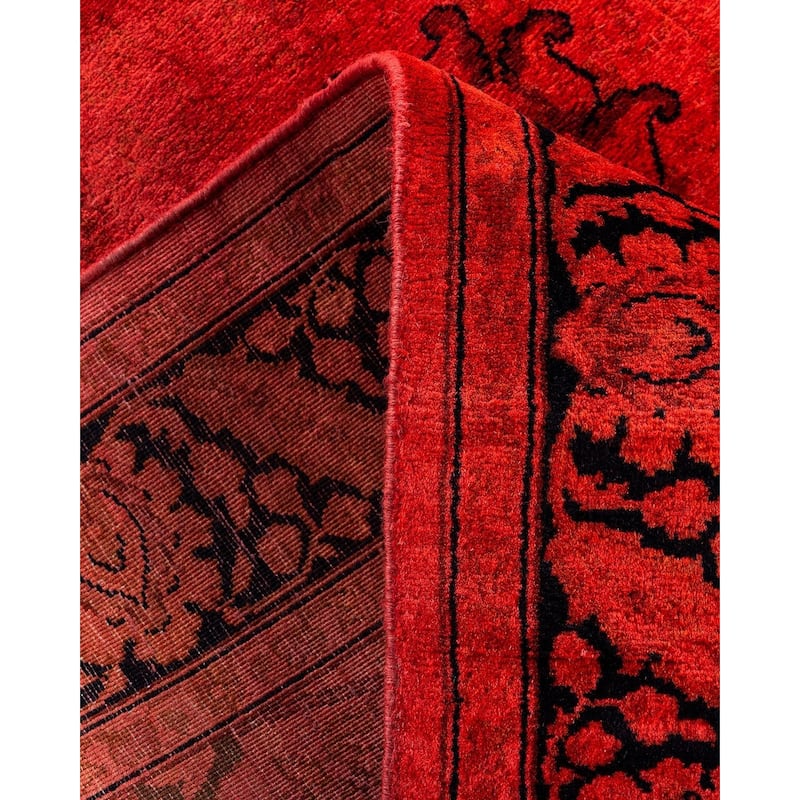 Contemporary Overdyed Wool Hand Knotted Runner - 3' 0" x 8' 5"