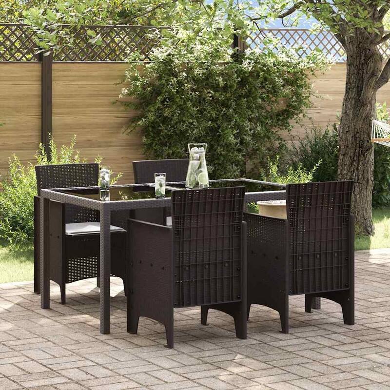 vidaXL Garden Chair 2/4 pcs Anthracite/Brown/White 53 x 49 x 85 cm PP - 53 x 49 x 85 cm - Brown Light gray /4