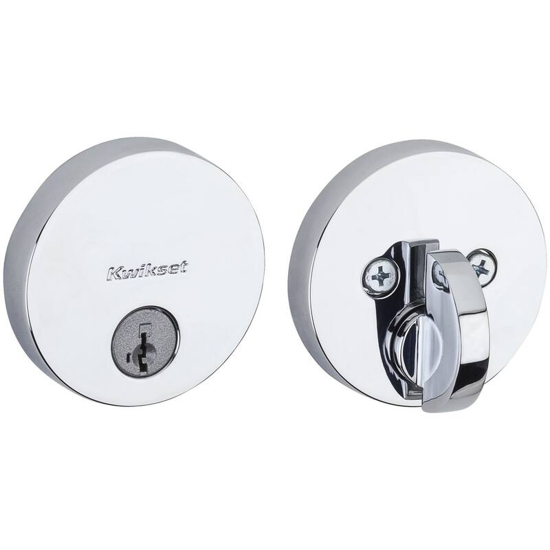 Kwikset Uptown Low Profile Single Cylinder Deadbolt with SmartKey - Polished Chrome