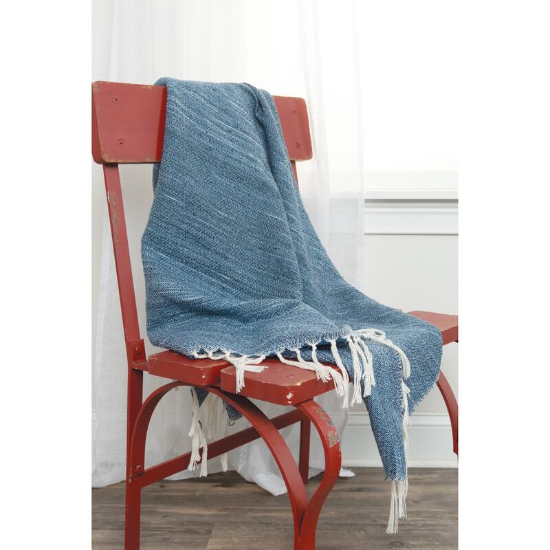Rizzy Home Striped Hand-tied Throw Blanket