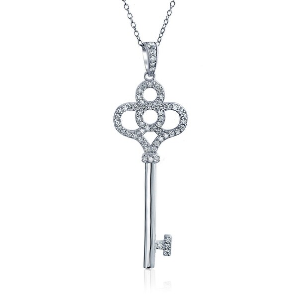 Sterling Silver CZ Key Pendant Sterling Silver CZ Key Pendant